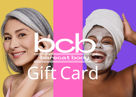 Barecat Body Gift Card displayed elegantly, ideal for gifting.