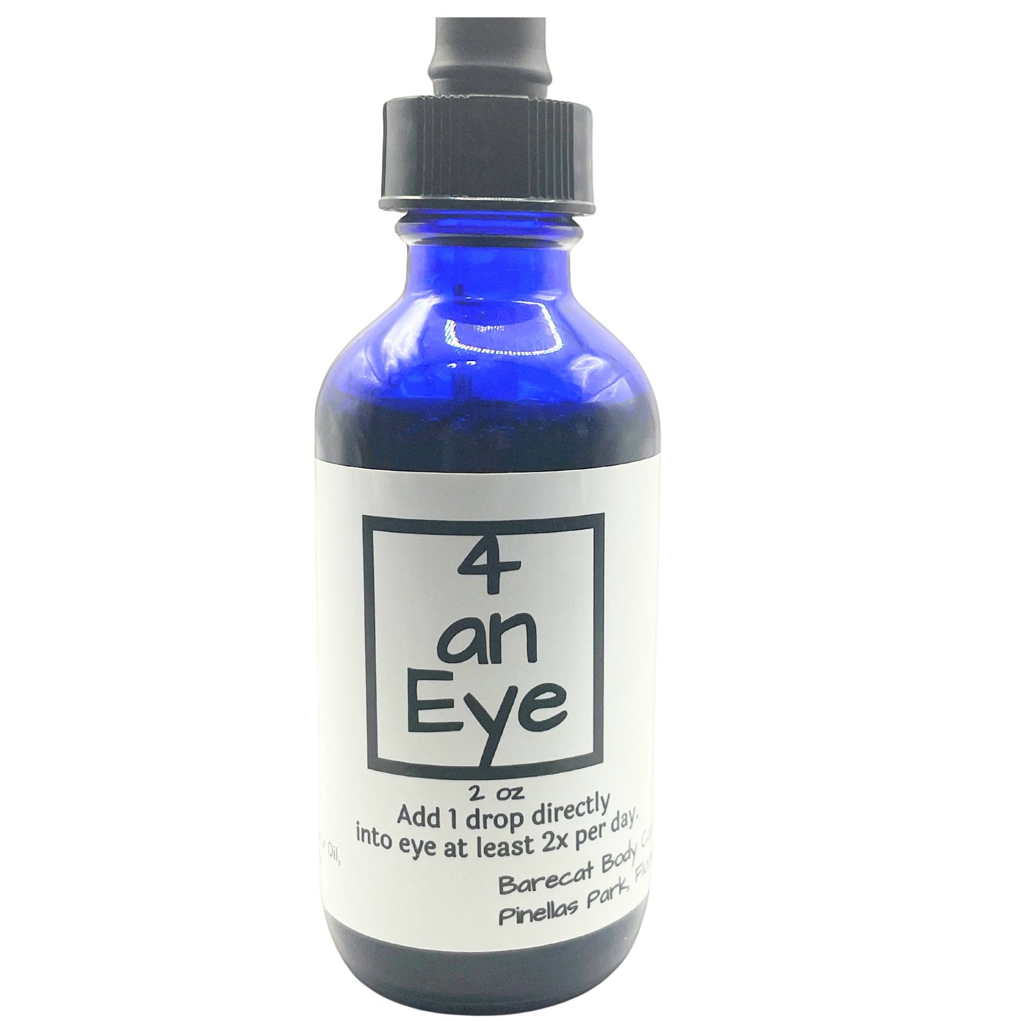4 an Eye eye health solution bottle with distinctive labeling