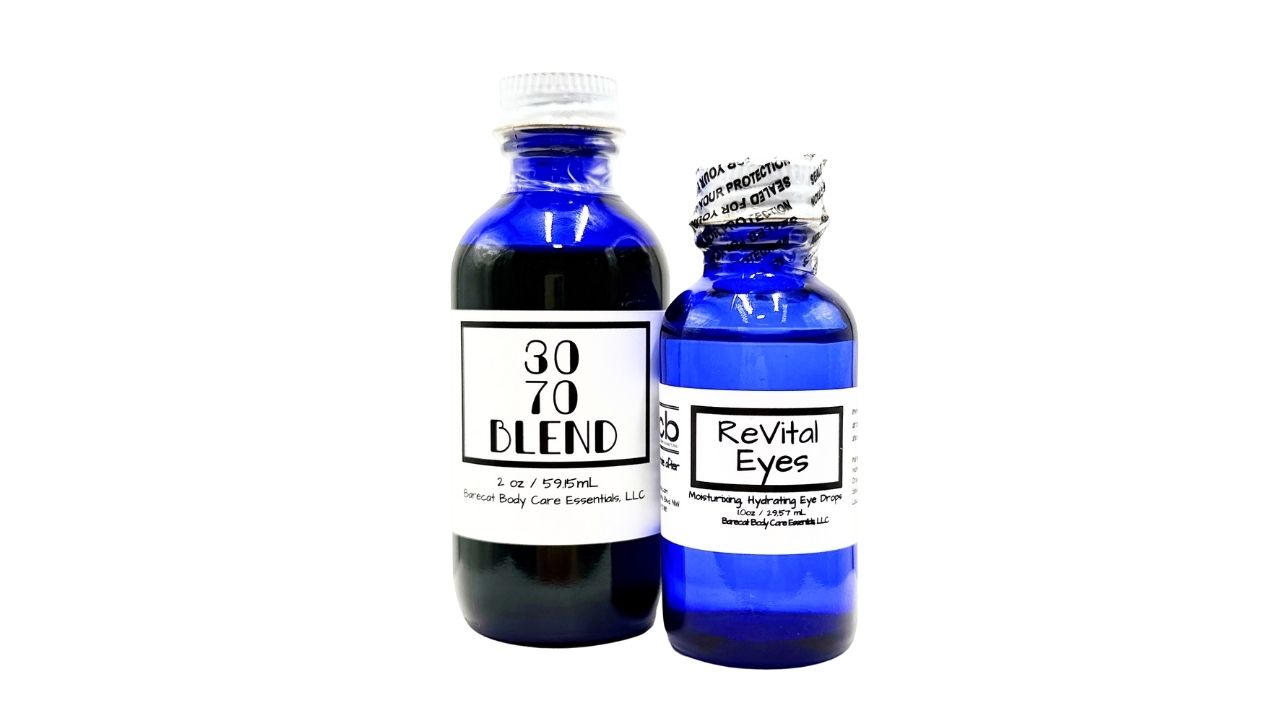 Barecat Body 3070 blend and ReVital Eyes combo bottles displayed together