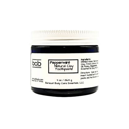 Barecat Body Care Essentials peppermint natural clay toothpaste jar on a white background