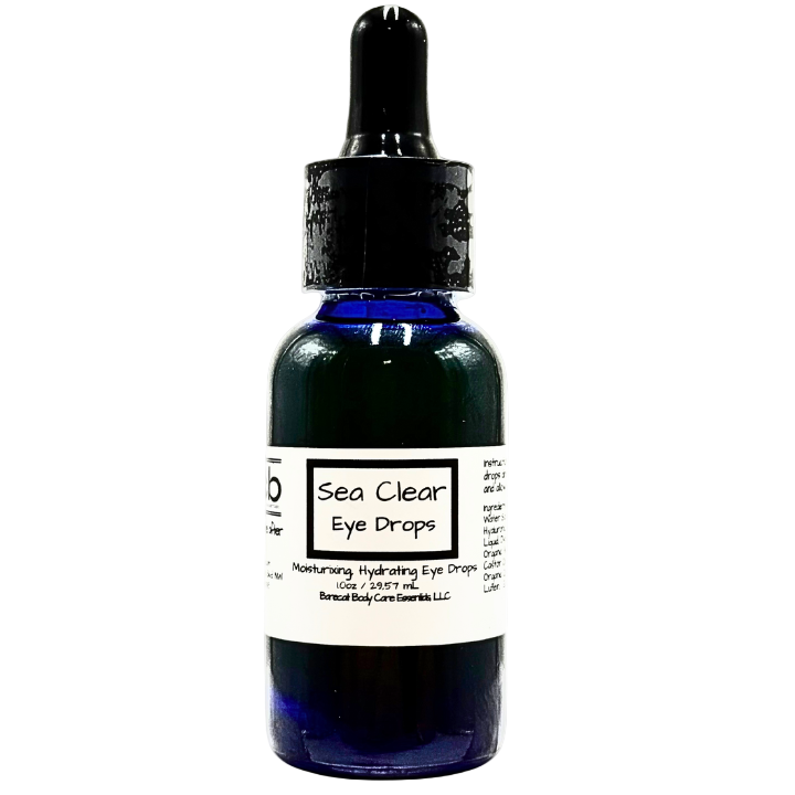 Bottle of Sea Clear Eye Drops on a white background