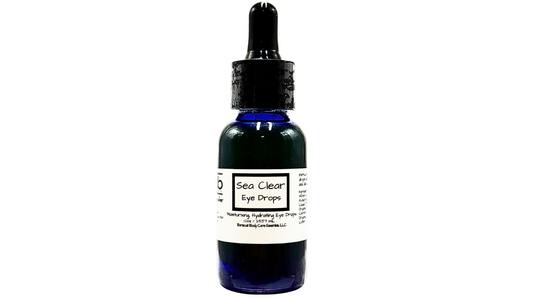 Bottle of Sea Clear Eye Drops on a white background