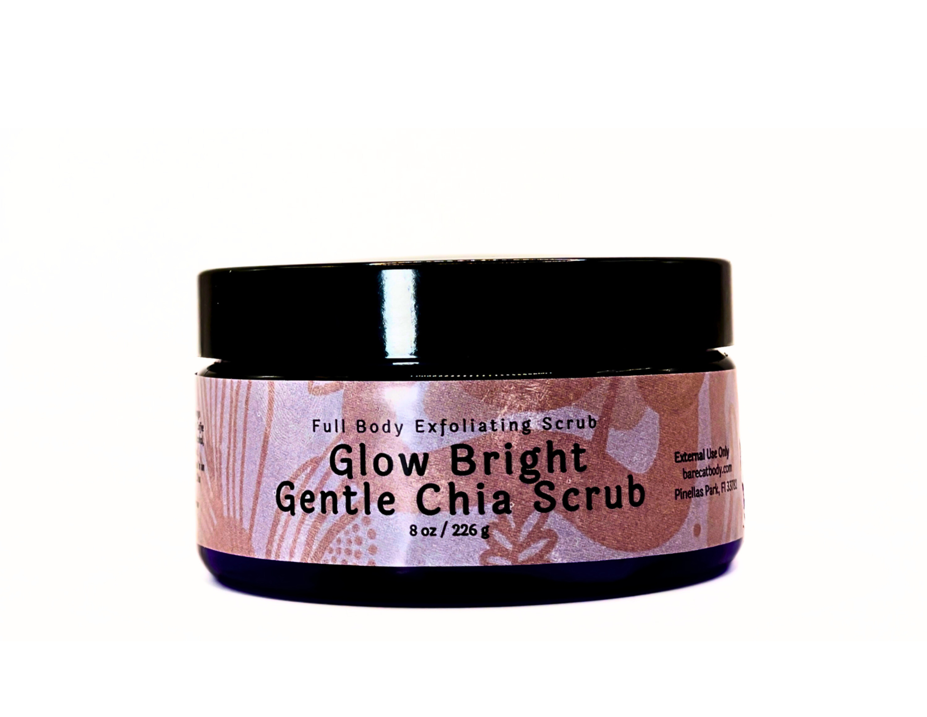 Glow Bright Chia, Coffee, Tumeric Gentle Scrub | BareCat Body Care